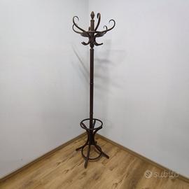 attaccapanni in legno curvo scuro Thonet, anni '30