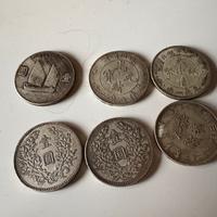 Lotto di 6 Monete Cinesi - Dragone, Yuan Shikai