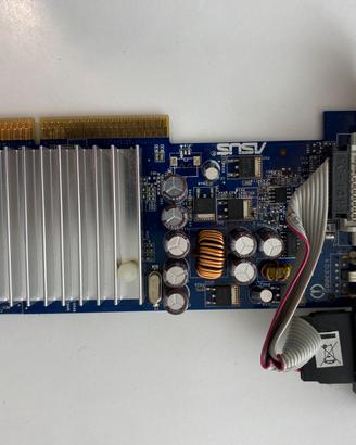 Scheda video AGP Nvidia 6200LE retro computer PC