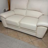 Divano 2 posti bianco pelle sintetica