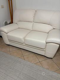 Divano 2 posti bianco pelle sintetica