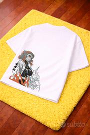T-shirt bianca oversize Rengoku Demon Slayer
