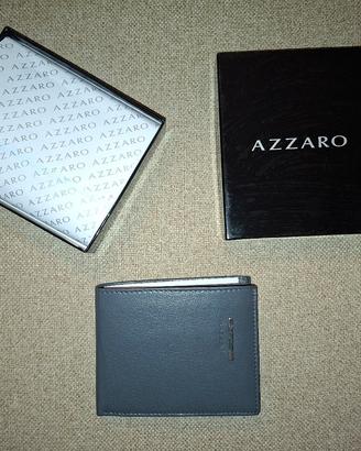 AZZARO portafoglio nuovo vera pelle colore grigio.
