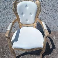Sedia in stile barocco con braccioli