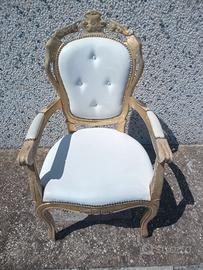 Sedia in stile barocco con braccioli