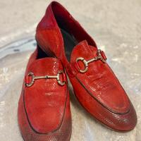 Scarpa mocassino Alexander Hotto pelle col. Rosso