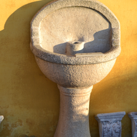 Fontanella a mura di pietra ricostruita Bonfante