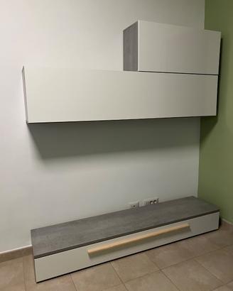 Set mobili/mensola cassettone a parete e tv