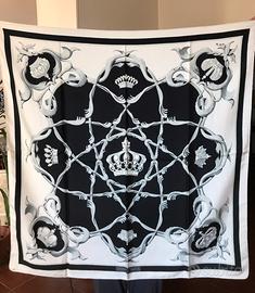 Foulard Hermes Crowns blu 1969 (Jackie.Kennedy)