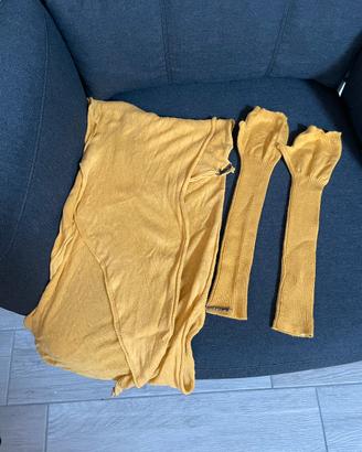 Sciarpa e guanti donna Twin Set color ocra