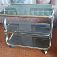 Tavolini e carrello ottonato per salotto