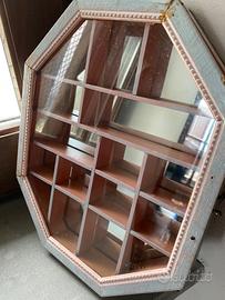Espositore ottagonale legno  , specchio