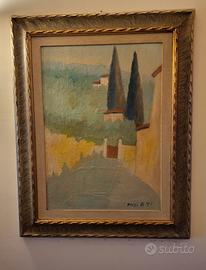 Quadro con paesaggio toscano di Ardengo Fossi