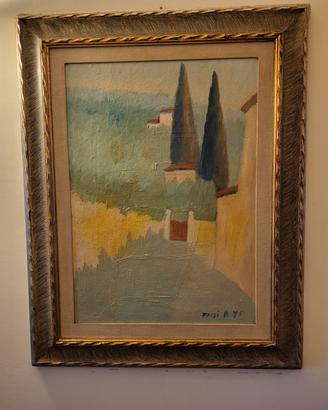 Quadro con paesaggio toscano di Ardengo Fossi