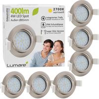 💡 Set 6 Faretti LED Lumare 4W IP44 Warmweiß Slim
