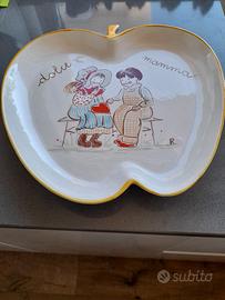 piatto di portata anni '60, ceramica "dolce mamma"