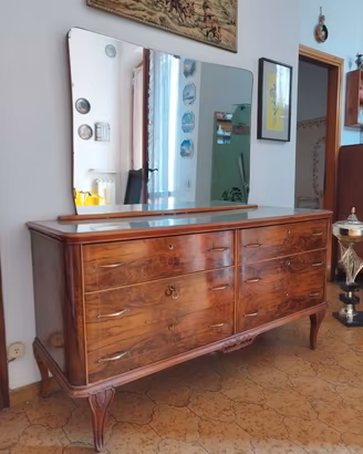 Camera letto Vintage anni '40/'50 Radica di Noce