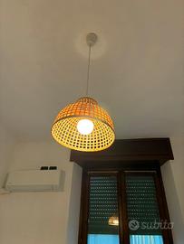 Lampada a sospensione in rattan