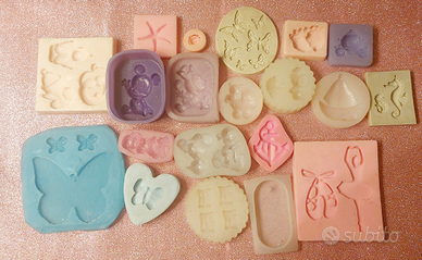 Lotto 20 stampi in gomma siliconica