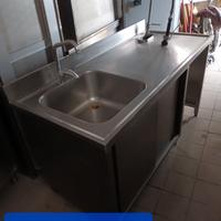 lavello acciaio inox armadiato professionale 