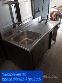 lavello acciaio inox armadiato professionale 