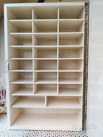Mobiletto in legno vintage 24 scomparti