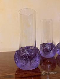 Set 4 bicchieri dado vintage in vetro alessandrite