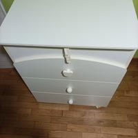 cassettiera 3 cassetti bianca