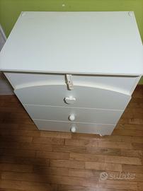 cassettiera 3 cassetti bianca