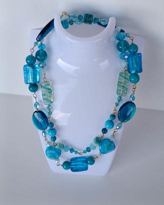 Collana Murano e mezzicristalli 
