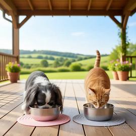 Due tappetini sotto ciotola cani gatti