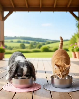 Due tappetini sotto ciotola cani gatti