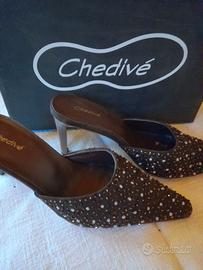 scarpe sabot con perline