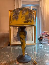 Lampada modernariato Gallè vetro francese vintage