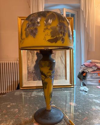 Lampada modernariato Gallè vetro francese vintage
