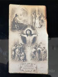 Antico santino litografia con preghiera