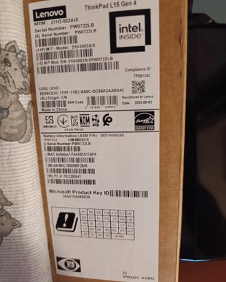Notebook Lenovo ThinkPad L15 Gen 4 NUOVO SIGILLATO