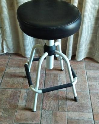 Sgabello Girevole con Sedile in Pelle