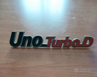 Scritta Fiat "Uno Turbo D " 1^ Serie Nuova 