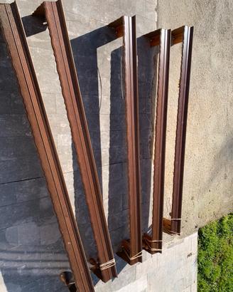 4 Antichi bastoni/mantovana  per tende in legno
