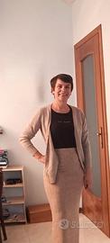 Gonna longuette e cardigan tg 42