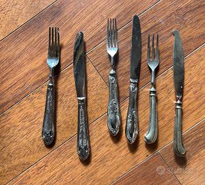 Posate in lamina di argento 800 più di 50 pezzi