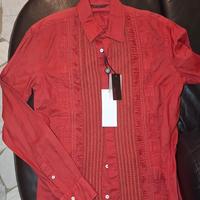 camicia elegante Roberto cavalli da uomo rossa 