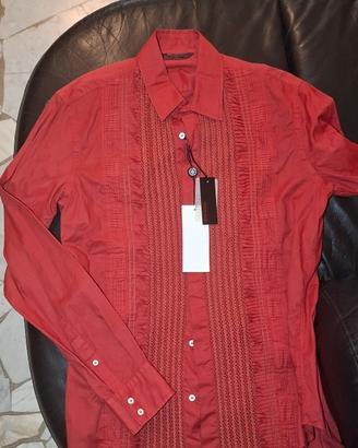 camicia elegante Roberto cavalli da uomo rossa 