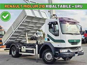 Camion ribaltabile Renault Midlum 210 + GRU