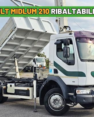 Camion ribaltabile Renault Midlum 210 + GRU