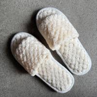 Pantofole a ciabatta in PELUCHE  COL PANNA