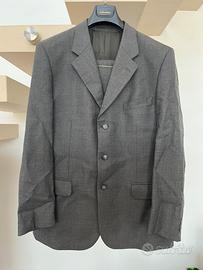 Completo uomo lana merino grigio scuro taglia 52
