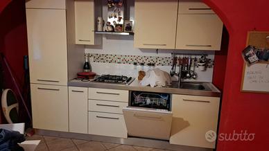 Cucina con frigorifero e lavastoviglie