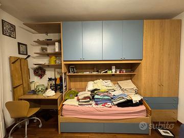 Cameretta Bambini Azzurra con Scrivania